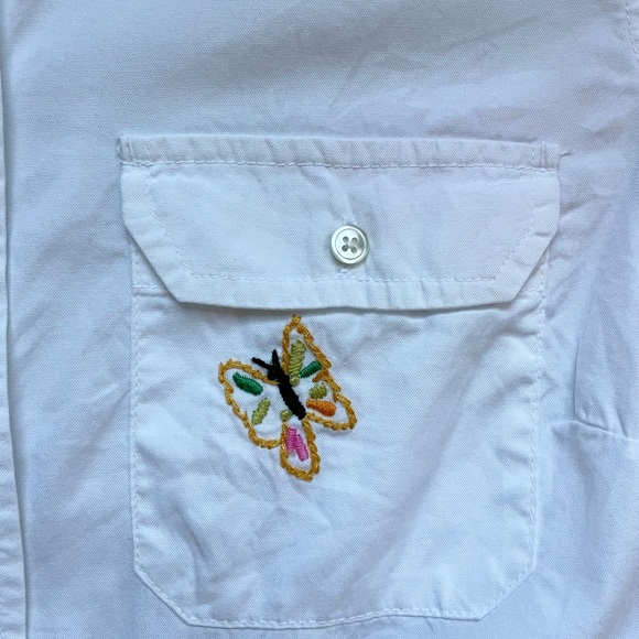 Vintage Lucky Brand woman’s blouse hand embroidered retro sz. M/L - Picture 5 of 9